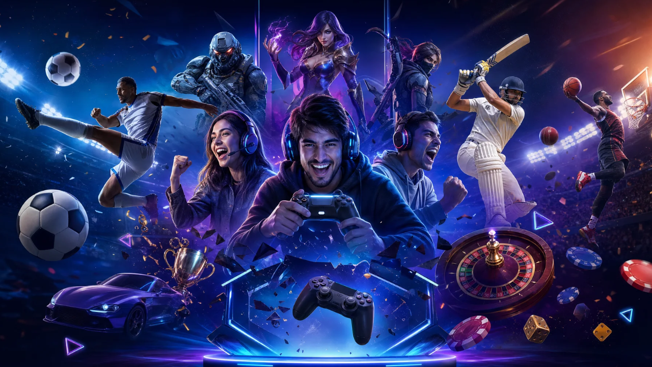 Casino and sports themed promotional artwork